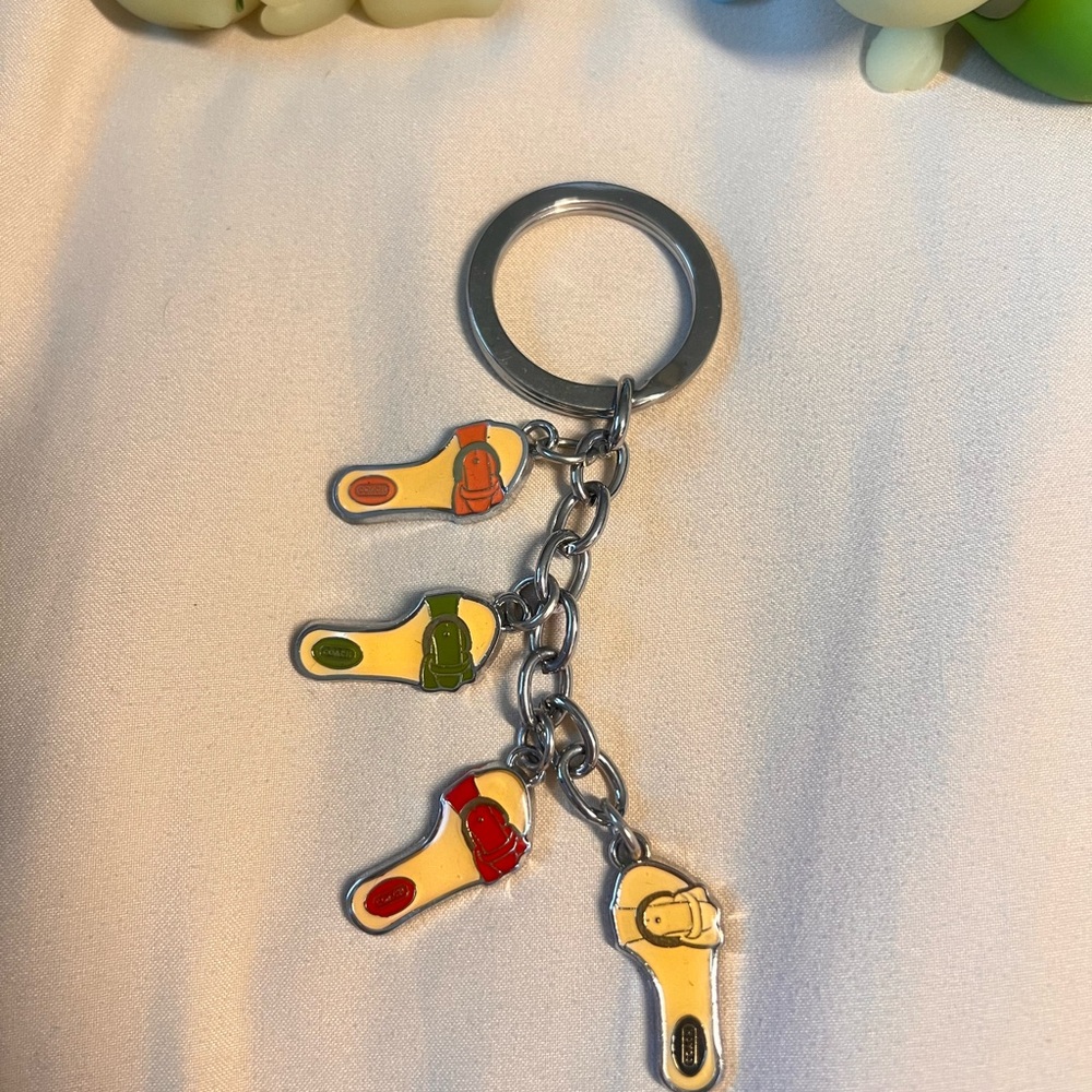 Coach Multicolor Flip Flop Sandals Keychain